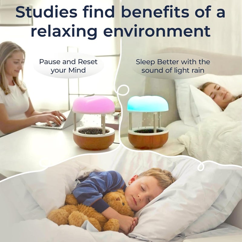 Mindsight ‘Calming Cloud’ Tabletop Water Fountain | Quiet Pump | Splash Resistant | Zen & Nature Décor | Promotes Focus, Stress Relief, Productivity, Sleep | Reminder to Pause & Reset | Desk Accessory - Image 5